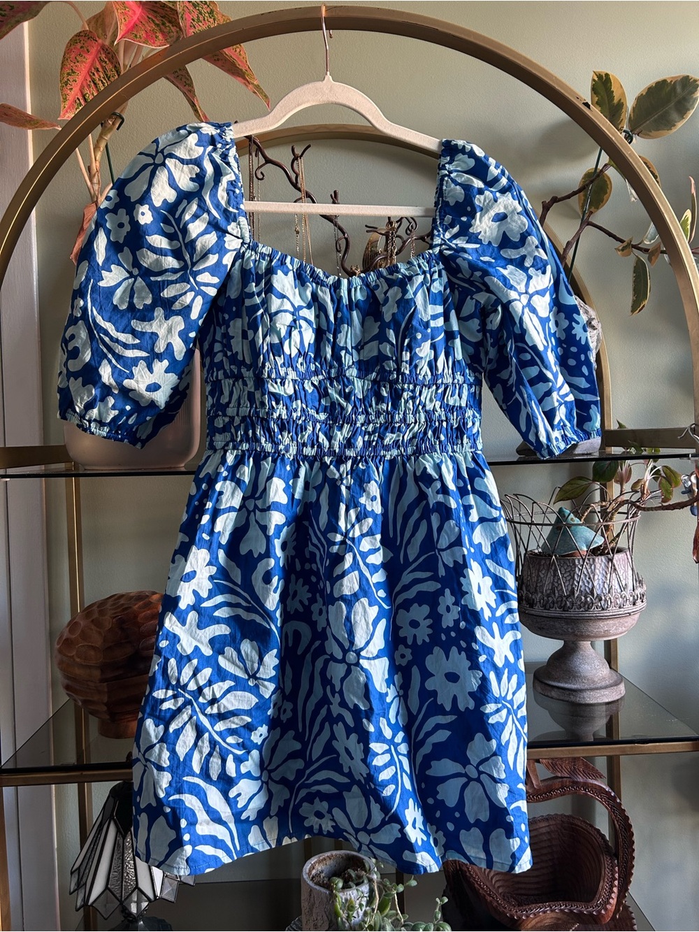 Faithful the brand 100% cotton marinelli puffed sleeve mini dress size medium